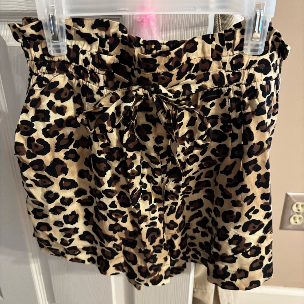 Ambiance Apparel Chettah print silk shorts